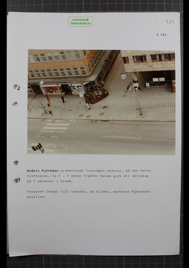 Förhör Anders Björkman ögonvittne till Palmemordet.