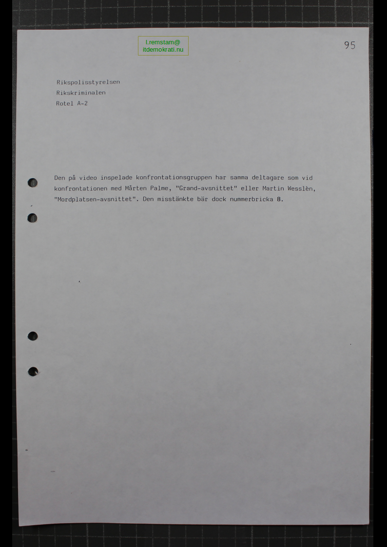 Förhör Fauzzi Nicola ögonvittne till Palmemordet.