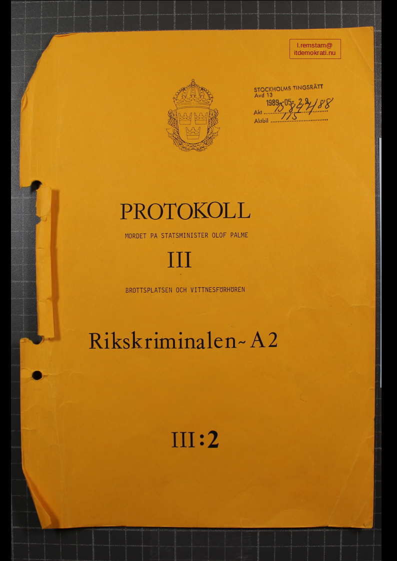 Inledning ögonvittne till Palmemordet.