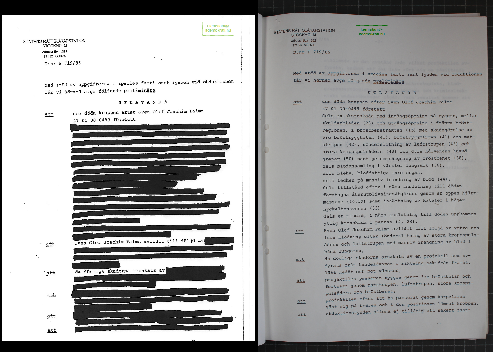 Rajs Ormstad Valverius_Ocensurerat Obduktionsprotokollet Palmemordet.