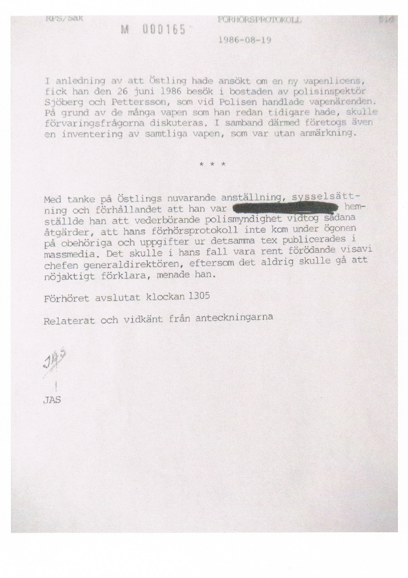 C G Östling Palmemordet