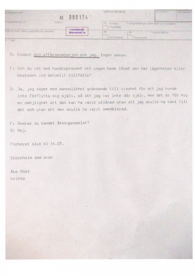C G Östling Palmemordet