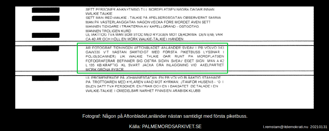 Foton i kronologisk ordning Palmemordsnatten